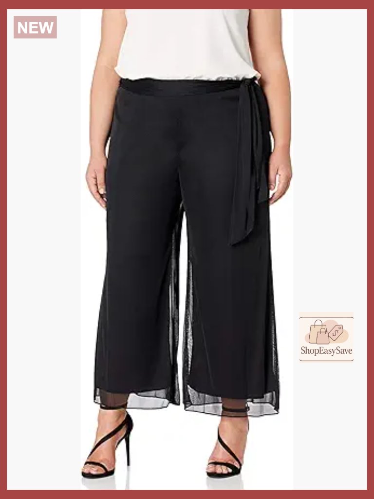 Wide Leg Chiffon Dress Pants Elegant Formal Palazzo Evening Wear High Rise
